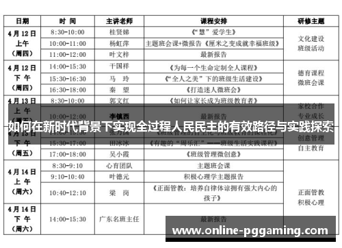 如何在新时代背景下实现全过程人民民主的有效路径与实践探索 如何在新时代背景下实现全过程人民民主的有效路径与实践探索